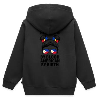 Philippinisch Filipino Philippinisches Geschenk - Kinder Premium Organic Zip Hoodie - Schwarz - Hinten - AI Model Kid Male (0cm)