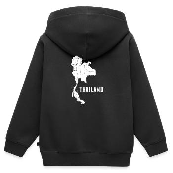 Thailand - Kinder Premium Organic Zip Hoodie - Schwarz - Hinten - AI Model Kid Male (0cm)