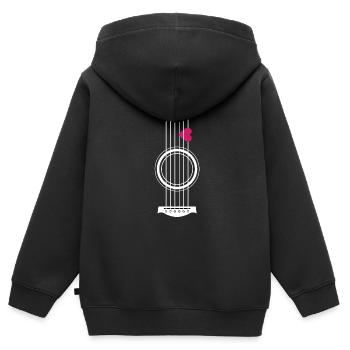 Gitarrenliebe - akustische Gitarre - Kinder Premium Organic Zip Hoodie - Schwarz - Hinten - AI Model Kid Male (0cm)