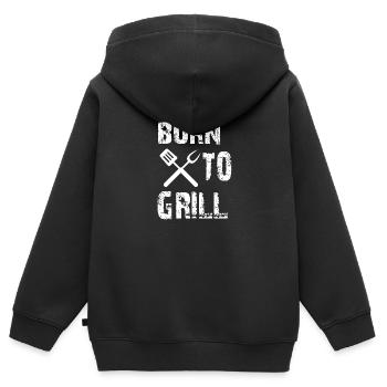 Barbecue - Sweat Premium à capuche zippé enfant bio - noir - Dos - AI Model Kid Male (0cm)