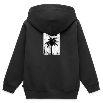 Palme - Kinder Premium Organic Zip Hoodie - Schwarz - Hinten - AI Model Kid Male (0cm)