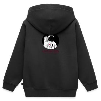 Houston - Kinder Premium Organic Zip Hoodie - Schwarz - Hinten - AI Model Kid Male (0cm)