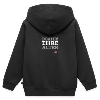 EHRE Du hast dir so richtig gegönnt - Kinder Premium Organic Zip Hoodie - Schwarz - Hinten - AI Model Kid Male (0cm)