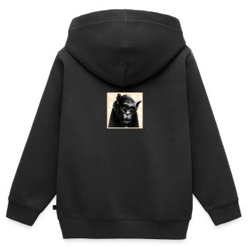 Affe - Zeichnung - Kinder Premium Organic Zip Hoodie - Schwarz - Hinten - AI Model Kid Male (0cm)