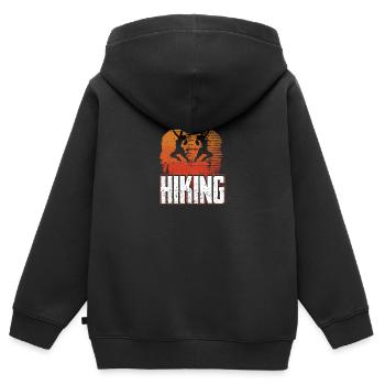 Hiking - Kinder Premium Organic Zip Hoodie - Schwarz - Hinten - AI Model Kid Male (0cm)