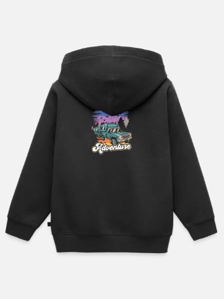 adventure - Kinder Premium Organic Zip Hoodie - Schwarz