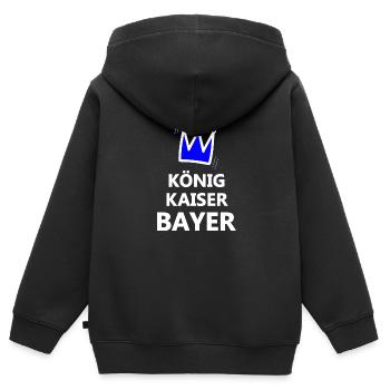 Kaiser aus Bavaria - Kinder Premium Organic Zip Hoodie - Schwarz - Hinten - AI Model Kid Male (0cm)