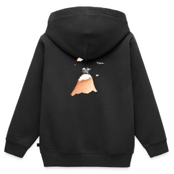 Fernweh - Kinder Premium Organic Zip Hoodie - Schwarz - Hinten - AI Model Kid Male (0cm)