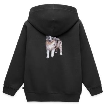 Australian Shepherd - Kinder Premium Organic Zip Hoodie - Schwarz - Hinten - AI Model Kid Male (0cm)