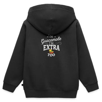 Es ist ok Guacamole, ich bin extra zu T-Shirt - Kinder Premium Organic Zip Hoodie - Schwarz - Hinten - AI Model Kid Male (0cm)