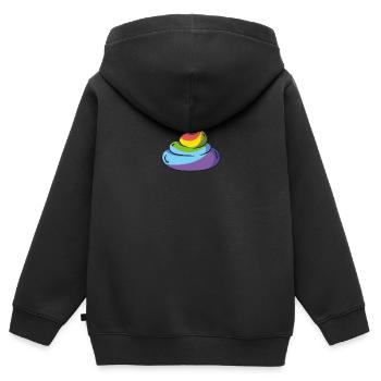 Unicorn haufen Kot Knödel AA Poop Scheisse - Kinder Premium Organic Zip Hoodie - Schwarz - Hinten - AI Model Kid Male (0cm)