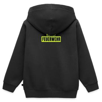 Kinderfeuerwehr Feuerwehr Feuerwehrmann Uniform - Kinder Premium Organic Zip Hoodie - Schwarz - Hinten - AI Model Kid Male (0cm)