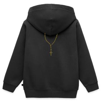 Priester Pfarrer Lustiges Karneval Fasching Kostüm - Kinder Premium Organic Zip Hoodie - Schwarz - Hinten - AI Model Kid Male (0cm)
