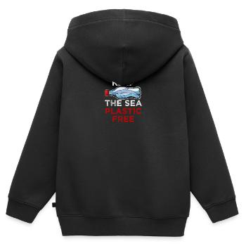 Save The Ocean Keep the Sea plastic free Meer Öko - Kinder Premium Organic Zip Hoodie - Schwarz - Hinten - AI Model Kid Male (0cm)