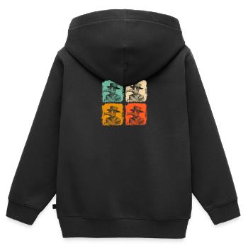Pestdoktor Retro PopArt Geschenk - Kinder Premium Organic Zip Hoodie - Schwarz - Hinten - AI Model Kid Male (0cm)