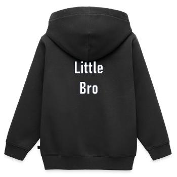 Kleiner Bruder - Kinder Premium Organic Zip Hoodie - Schwarz - Hinten - AI Model Kid Male (0cm)
