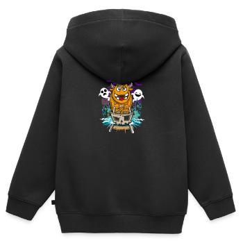 Achterbahn Geisterbahn-Monster Freizeitpar - Kinder Premium Organic Zip Hoodie - Schwarz - Hinten - AI Model Kid Male (0cm)