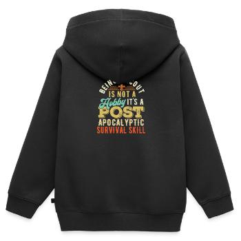 Scouts scouts scouts - Sweat Premium à capuche zippé enfant bio - noir - Dos - AI Model Kid Male (0cm)