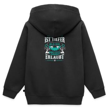 Mein Auto ist tiefer als die Polizei erlaubt - Kinder Premium Organic Zip Hoodie - Schwarz - Hinten - AI Model Kid Male (0cm)