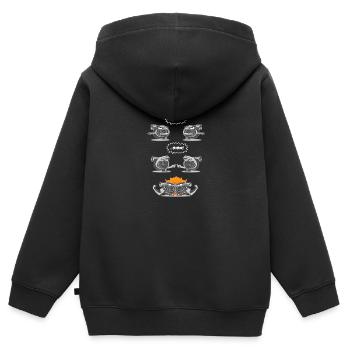 Turbo Fusion - Kinder Premium Organic Zip Hoodie - Schwarz - Hinten - AI Model Kid Male (0cm)