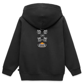 Turbo Fusion - Kinder Premium Organic Zip Hoodie - Schwarz - Hinten - AI Model Kid Male (0cm)