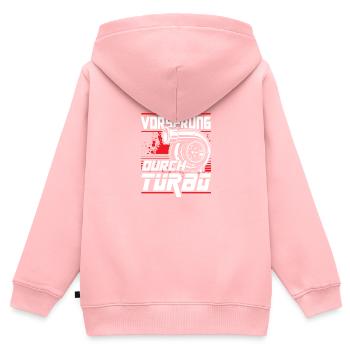 Vorsprung durch Turbo - Kinder Premium Organic Zip Hoodie - Rosa - Hinten - AI Model Kid Female (0cm)