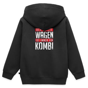 Der letzte Wagen ist immer ein Kombi - Kinder Premium Organic Zip Hoodie - Schwarz - Hinten - AI Model Kid Male (0cm)