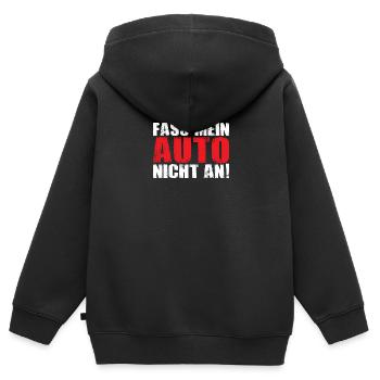 Fass mein Auto nicht an - Kinder Premium Organic Zip Hoodie - Schwarz - Hinten - AI Model Kid Male (0cm)