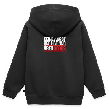 Keine Angst der hat nur über 300 PS - Kinder Premium Organic Zip Hoodie - Schwarz - Hinten - AI Model Kid Male (0cm)