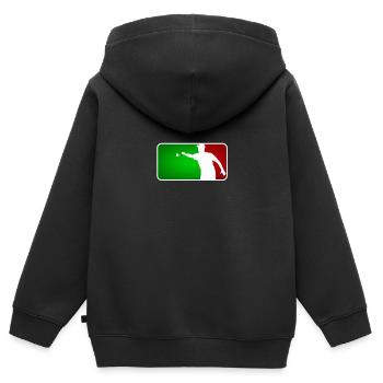 Petanque Boule Petanca Major League Style ITALY - Kinder Premium Organic Zip Hoodie - Schwarz - Hinten - AI Model Kid Male (0cm)