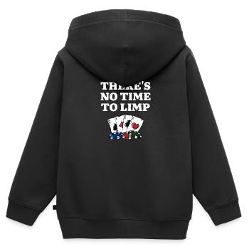 Il n’y a pas de temps pour boiter Poker Dictons Poker - Sweat Premium à capuche zippé enfant bio - noir - Dos - AI Model Kid Male (0cm)