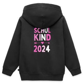 Schulkind 2024 Einhorn 1. Klasse Herz Einschulung - Kinder Premium Organic Zip Hoodie - Schwarz - Hinten - AI Model Kid Male (0cm)