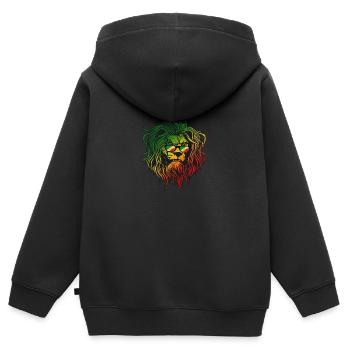 République du Congo - Sweat Premium à capuche zippé enfant bio - noir - Dos - AI Model Kid Male (0cm)
