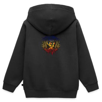Roumanie - Sweat Premium à capuche zippé enfant bio - noir - Dos - AI Model Kid Male (0cm)