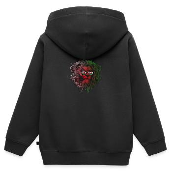 Wales - Kinder Premium Organic Zip Hoodie - Schwarz - Hinten - AI Model Kid Male (0cm)