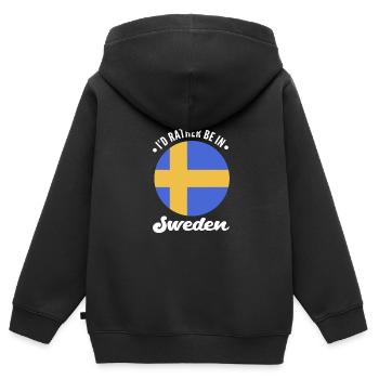 Schweden Schwedisch - Kinder Premium Organic Zip Hoodie - Schwarz - Hinten - AI Model Kid Male (0cm)