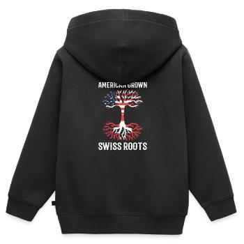 Schweiz Schweizer Schweizerdeutsch - Kinder Premium Organic Zip Hoodie - Schwarz - Hinten - AI Model Kid Male (0cm)