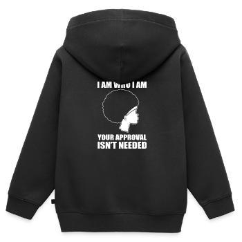 Afro Latina - Kinder Premium Organic Zip Hoodie - Schwarz - Hinten - AI Model Kid Male (0cm)