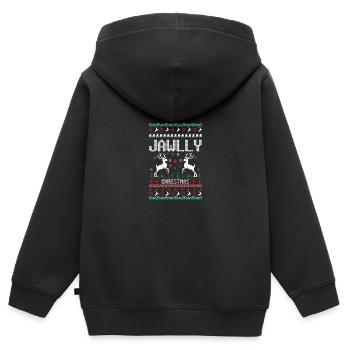 Hässliche Weihnachten - Kinder Premium Organic Zip Hoodie - Schwarz - Hinten - AI Model Kid Male (0cm)