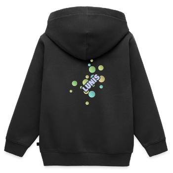 Geschenk für Lunis - Kinder Premium Organic Zip Hoodie - Schwarz - Hinten - AI Model Kid Male (0cm)