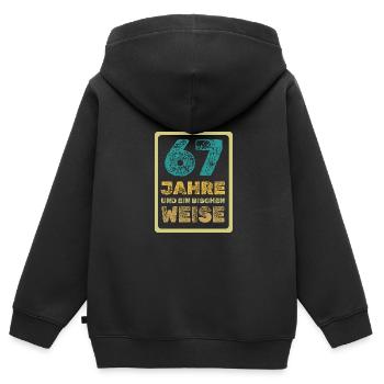67 - Kinder Premium Organic Zip Hoodie - Schwarz - Hinten - AI Model Kid Male (0cm)