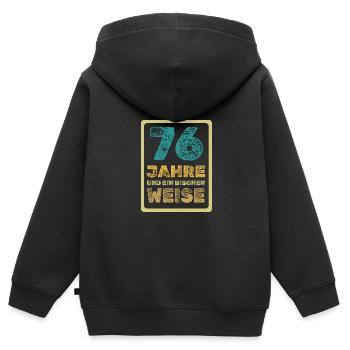 76 - Kinder Premium Organic Zip Hoodie - Schwarz - Hinten - AI Model Kid Male (0cm)