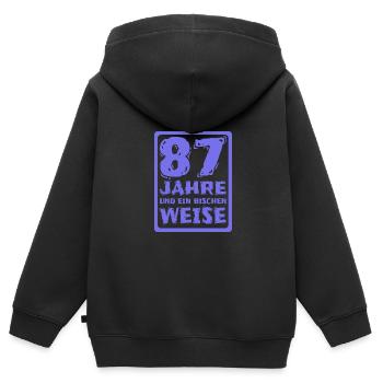 87 - Kinder Premium Organic Zip Hoodie - Schwarz - Hinten - AI Model Kid Male (0cm)
