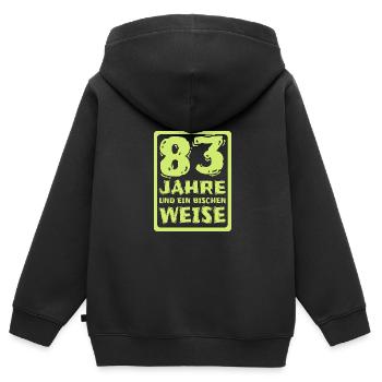 83 - Kinder Premium Organic Zip Hoodie - Schwarz - Hinten - AI Model Kid Male (0cm)