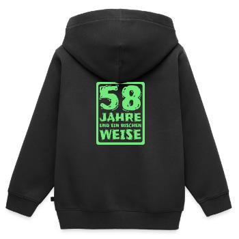 58 - Kinder Premium Organic Zip Hoodie - Schwarz - Hinten - AI Model Kid Male (0cm)