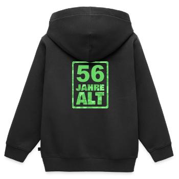56 - Kinder Premium Organic Zip Hoodie - Schwarz - Hinten - AI Model Kid Male (0cm)