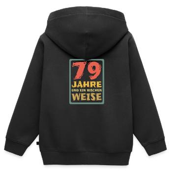 Spruch 79 - Kinder Premium Organic Zip Hoodie - Schwarz - Hinten - AI Model Kid Male (0cm)