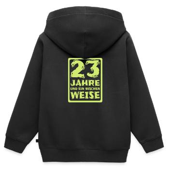 Spruch 23 - Kinder Premium Organic Zip Hoodie - Schwarz - Hinten - AI Model Kid Male (0cm)