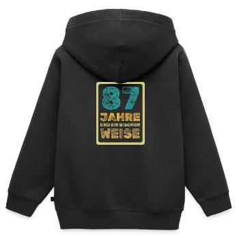 Spruch 87 - Kinder Premium Organic Zip Hoodie - Schwarz - Hinten - AI Model Kid Male (0cm)