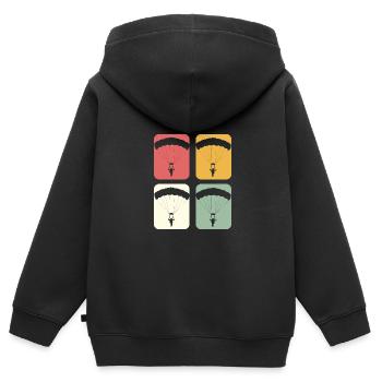 Parachute Jump Parachute Amateur Poison - Sweat Premium à capuche zippé enfant bio - noir - Dos - AI Model Kid Male (0cm)